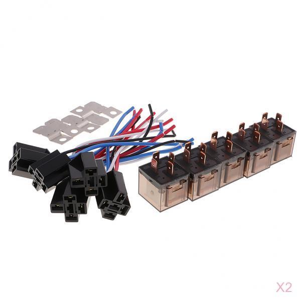 10 Pieces DC12V 80Amp Car SPST Automotive Relay 4Pin 4 Wires Harness Socket