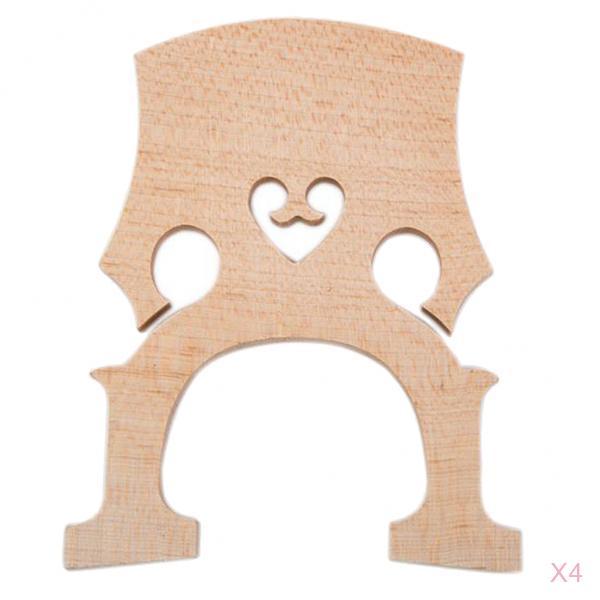 4 Pieces Maple 3/4 Cello Bridge Musical Instrument Replacement Accessory
