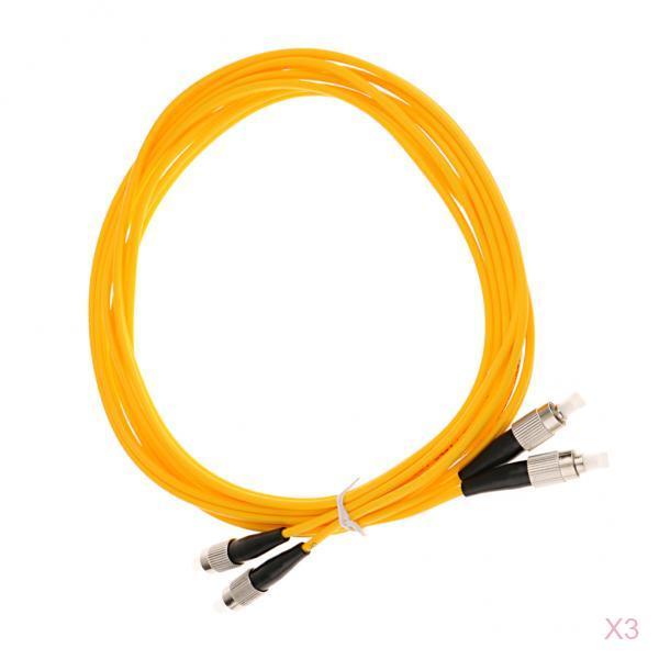 3Pieces FC to FC Singlemode Double Core Fiber Optical Patch Cable Cord Line