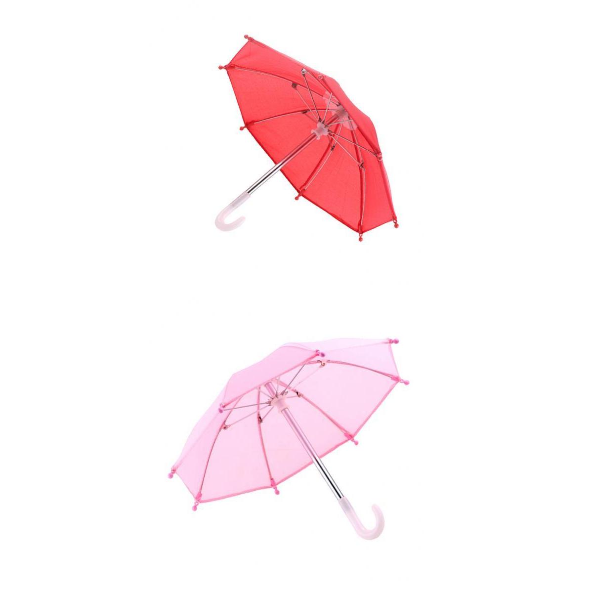 2 Pieces Lovely Umbrella for 18'' American Doll Accessories Red + Pink