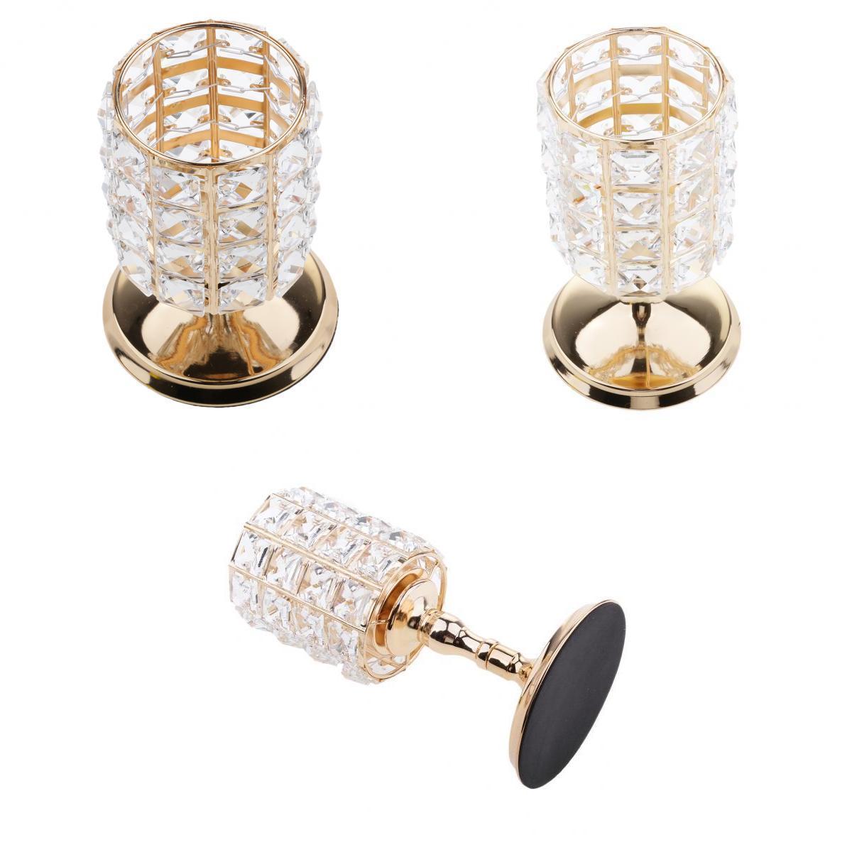 3Pieces Crystal Votive Tealight Candle Holders Wedding Table Centerpieces 2