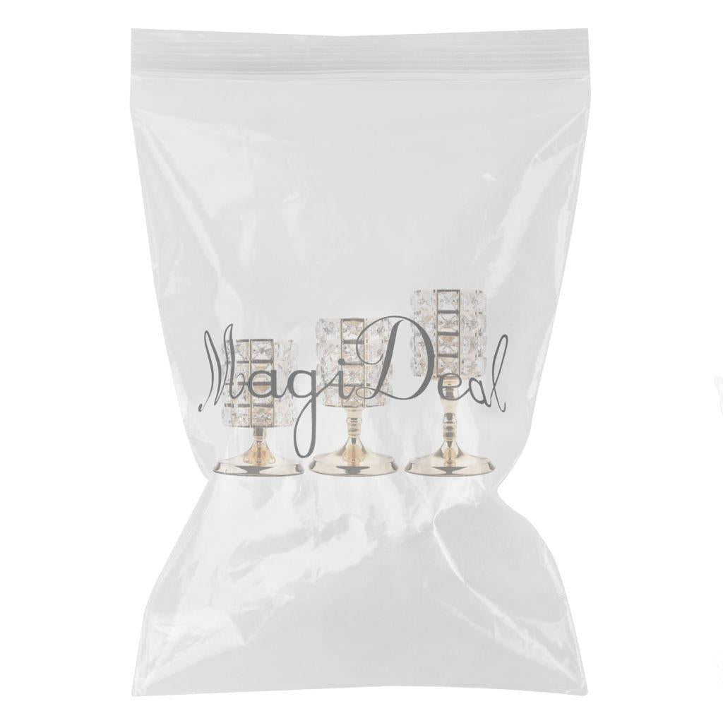 3Pieces Crystal Votive Tealight Candle Holders Wedding Table Centerpieces 2