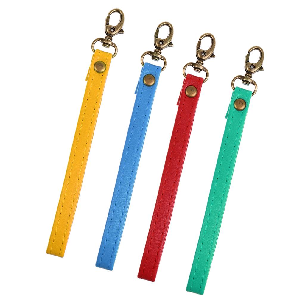 4 Pieces Leather Replacement Wrist Strap for Clutch, Wristlet, Purse
