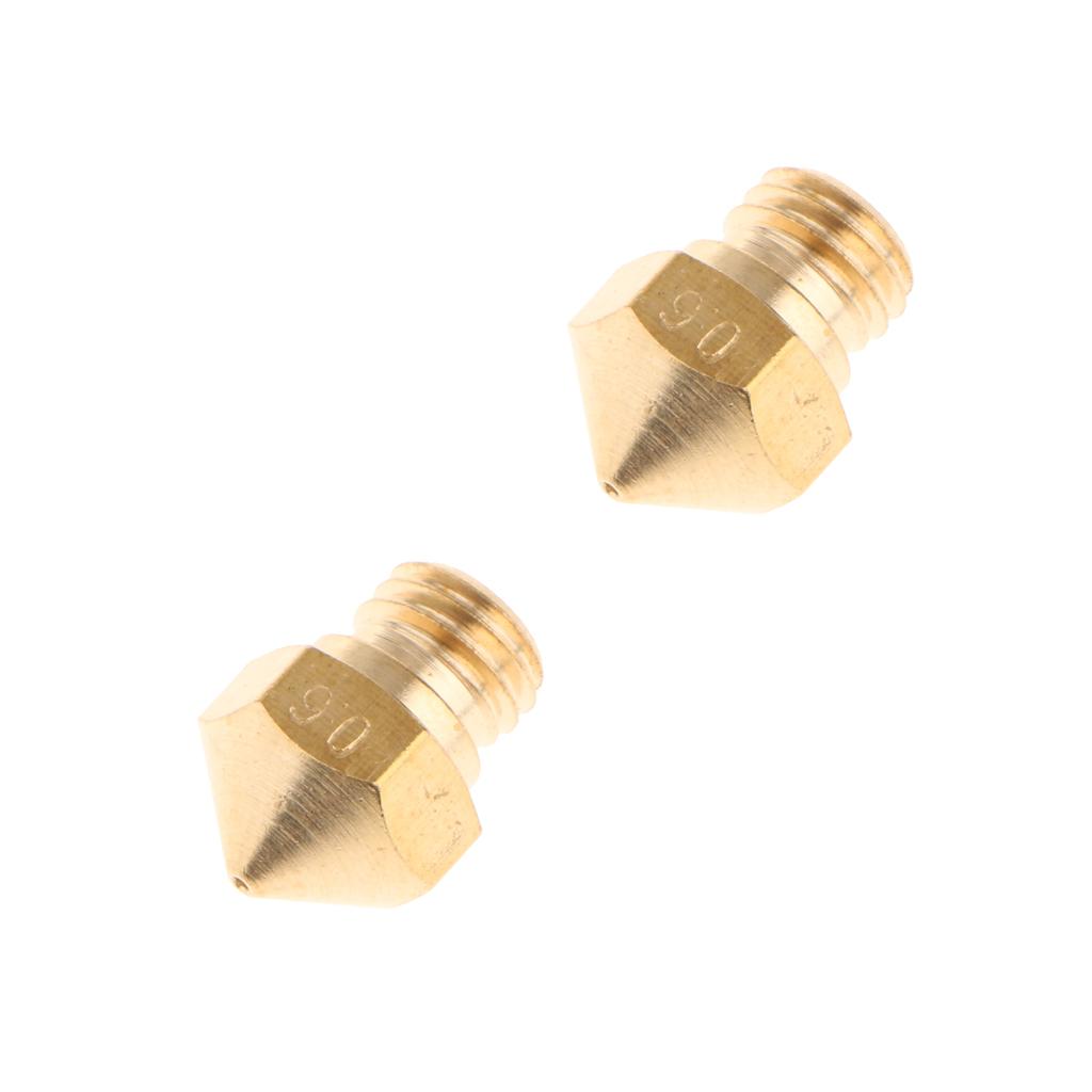 2pcs Brass Extruder Nozzle Copper Printhead for MK10 1.75mm 3D Printer 0.6mm