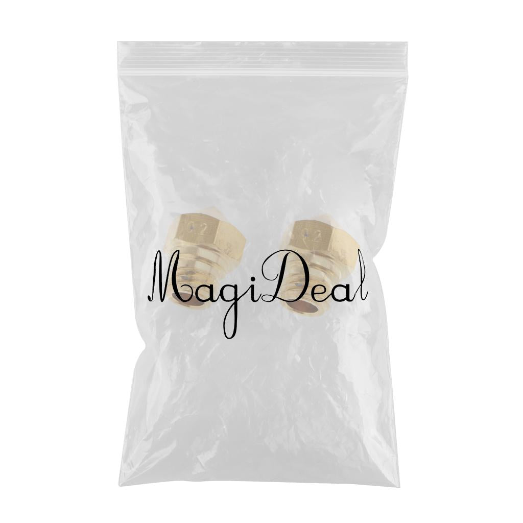 2x Brass Extruder Nozzle Copper Print Head for MK10 1.75mm 3D Printer 0.2mm