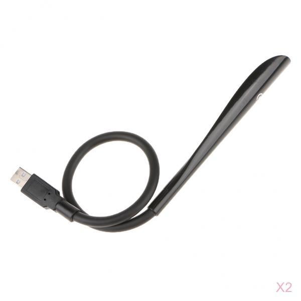 2x Dimmable LED Desk Lighting Bedside Reading Home USB flexible Lamp Black
