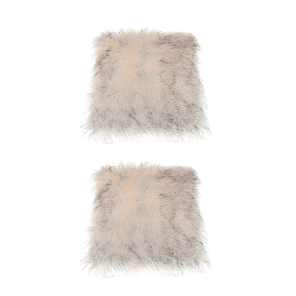 2-Piece Artificial Area Rugs Floor Carpet Cushion Home Gray+White