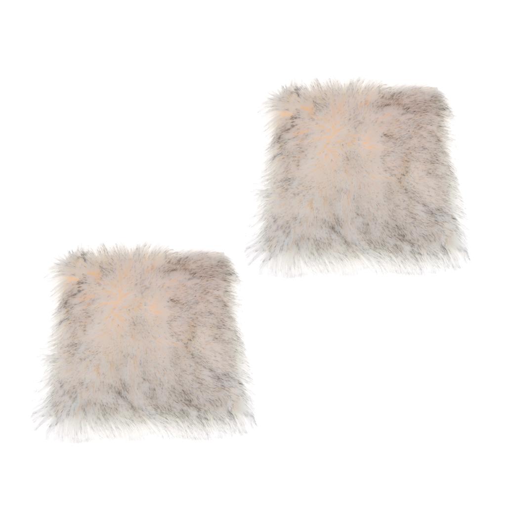 2-Piece Artificial Area Rugs Floor Carpet Cushion Home Gray+White