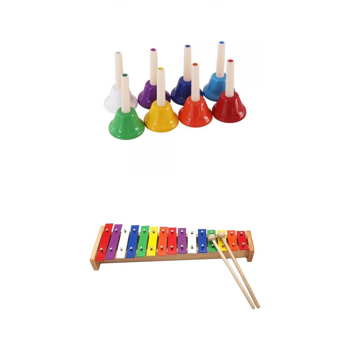 8-notes Chromatic Diatonic Handbells Set with 15-notes Xylophone Kids Gift