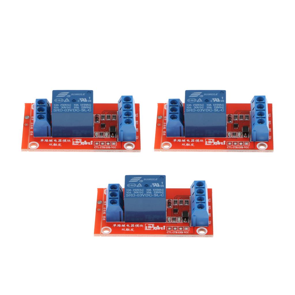 3 Pieces 3V 1 Channel Relay Board Module Optocoupler LED for PIC ARM