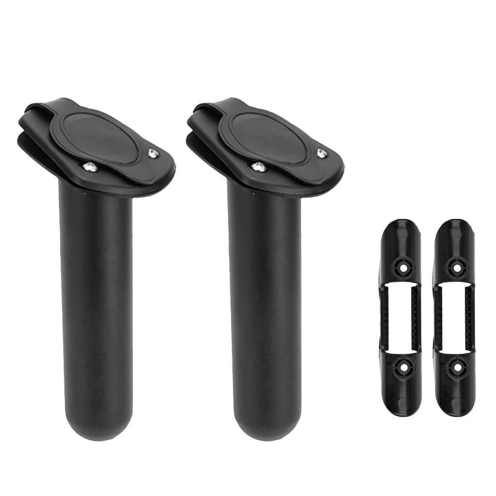 2 Piece Kayak Paddle Clip Holder and Flush Mount Fishing Rod Holder with Cap