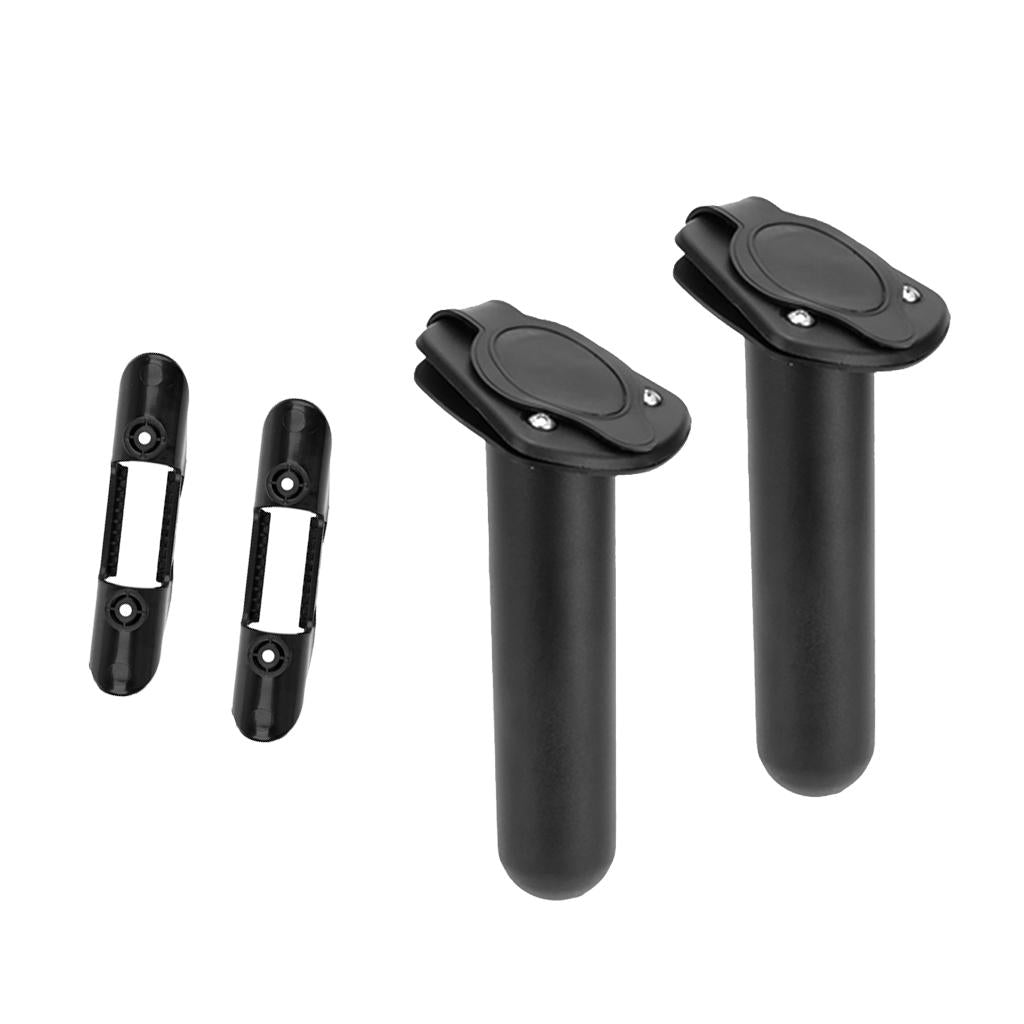 2 Piece Kayak Paddle Clip Holder and Flush Mount Fishing Rod Holder with Cap