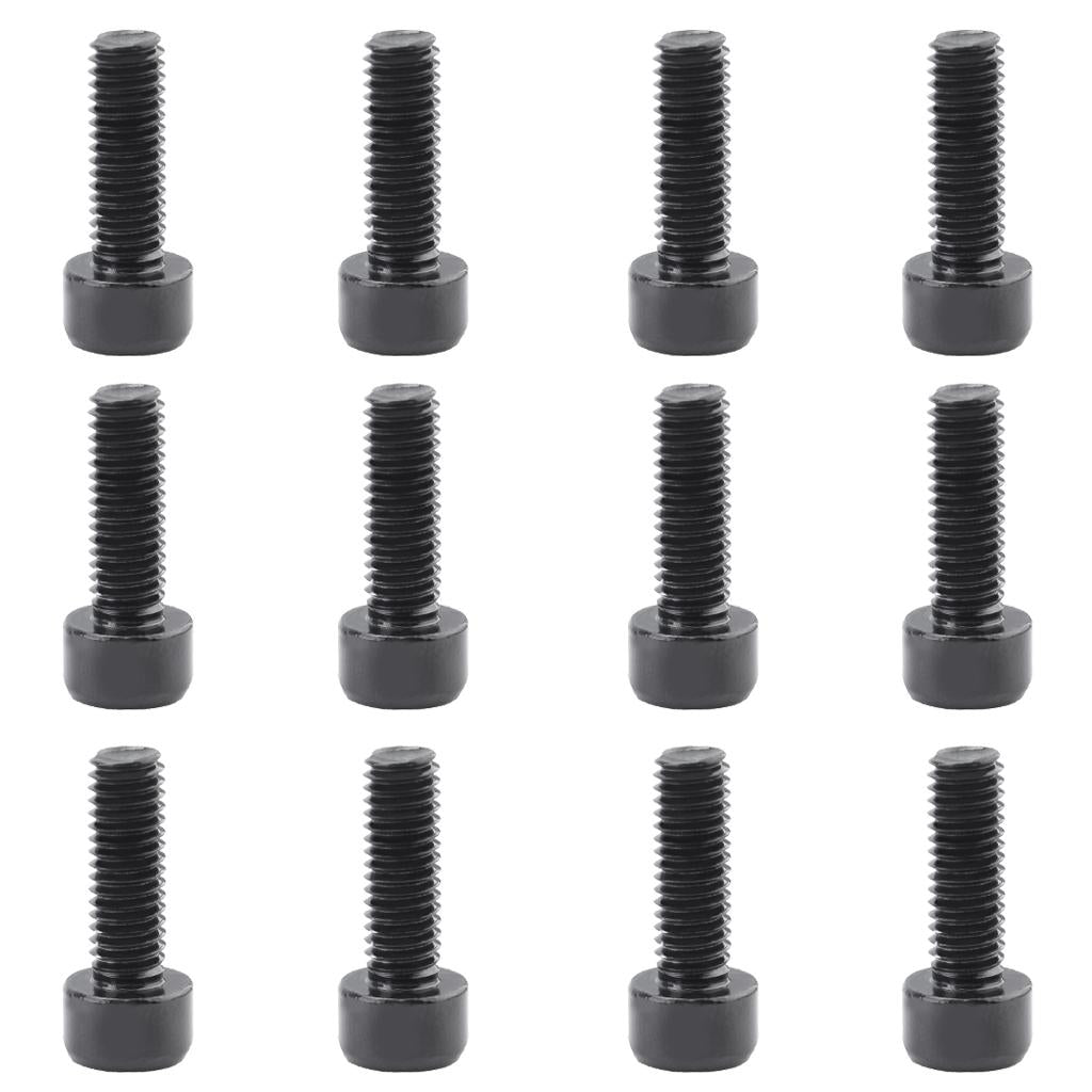 12Pcs Aluminum Alloy Bike Water Bottle Cage Bolts Holder Socket Screws Black