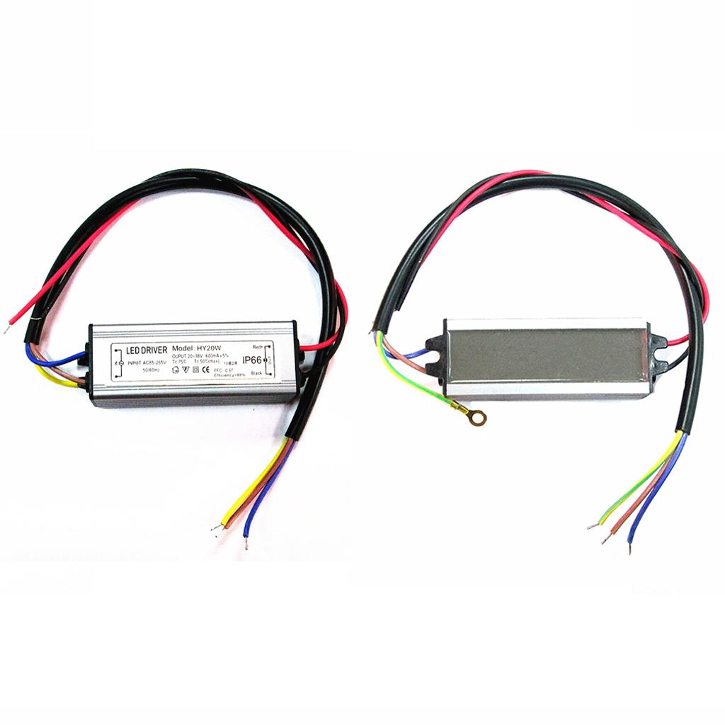 2x LED Driver Transformer 20W Power Supply Light AC85-265 to DC20-38 Adapter
