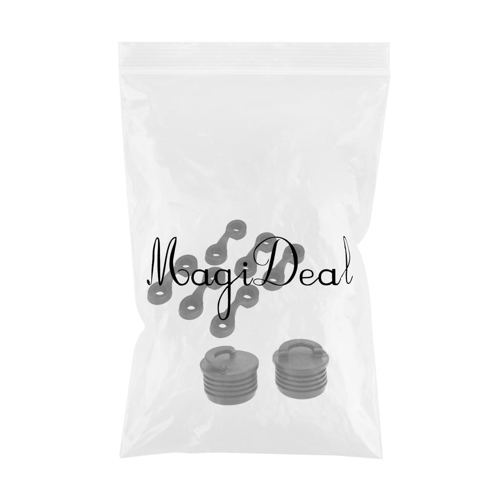 2 Pieces Kayak Boat Scupper Stopper Bungs Drain Holes Plugs with 6 Pad Eye