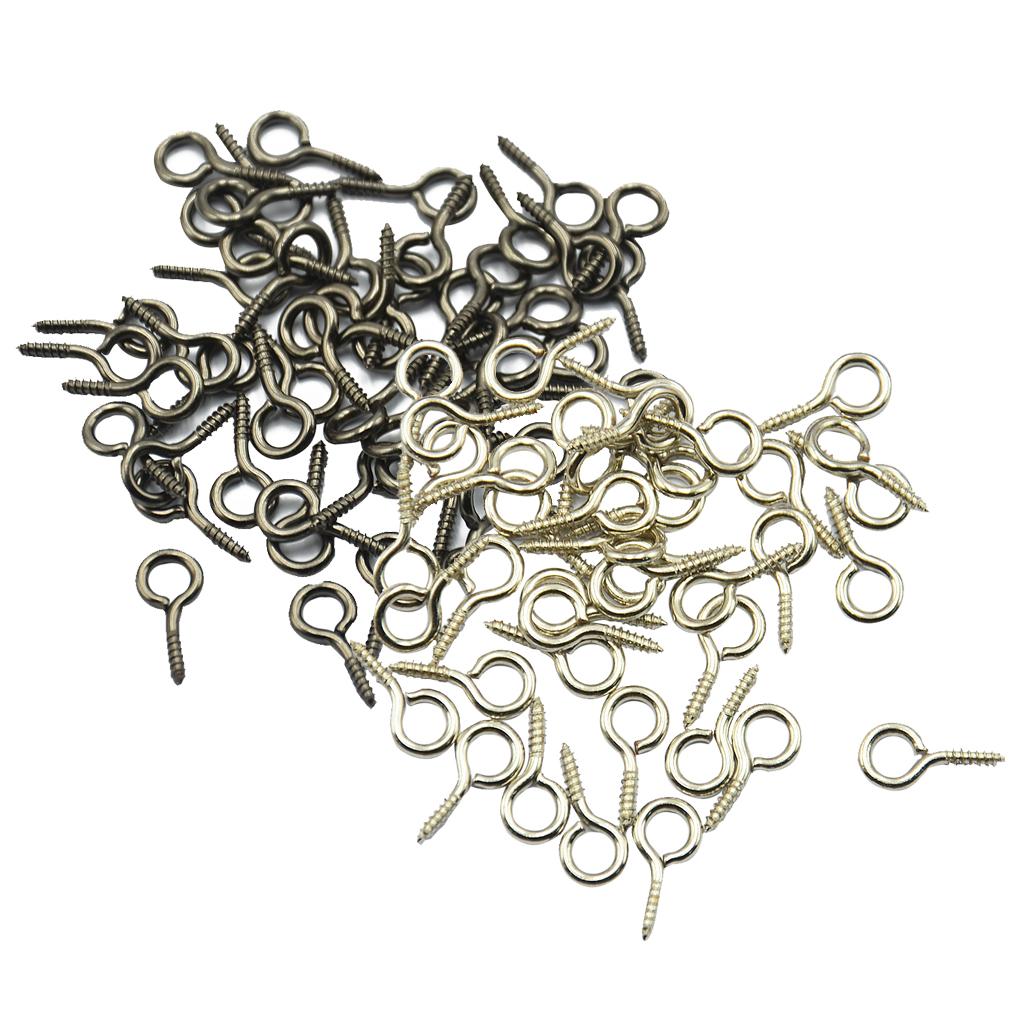 100 Pieces Screw Eye Pin DIY Jewelry Making Threaded Screw Hole Hooks