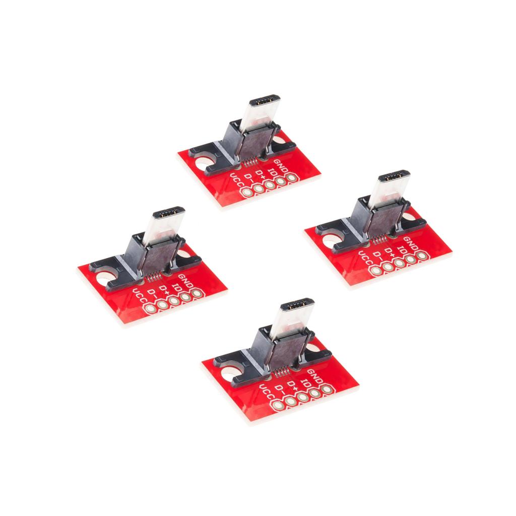 4 Piece USB Micro B Plug Breakout Module for Connector Adapter Board