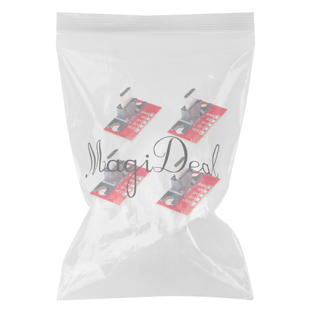 4 Piece USB Micro B Plug Breakout Module for Connector Adapter Board