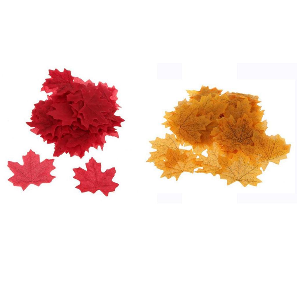 200x Artificial Maple Leaf Lifelike Autumn Fall Leaves Wedding Garden Decor