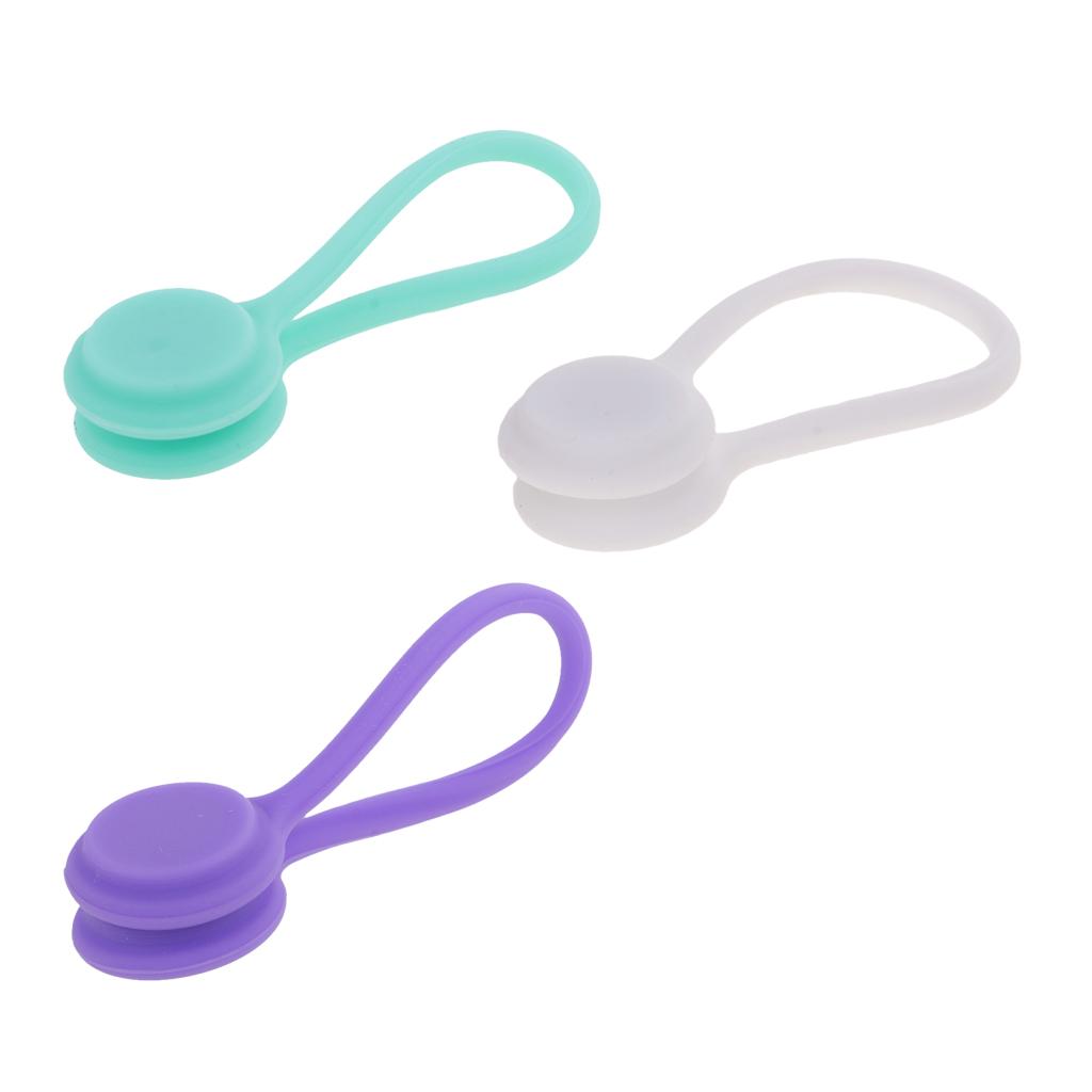 3Pieces Magnetic Earphones Cable Winders Wrap Corder Organzier String Tidy