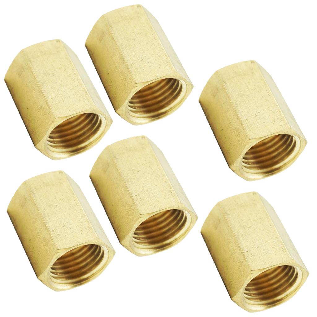 6Pieces 1/4'' Brass Barbed Double End Female Thread Coupler Connector Joint