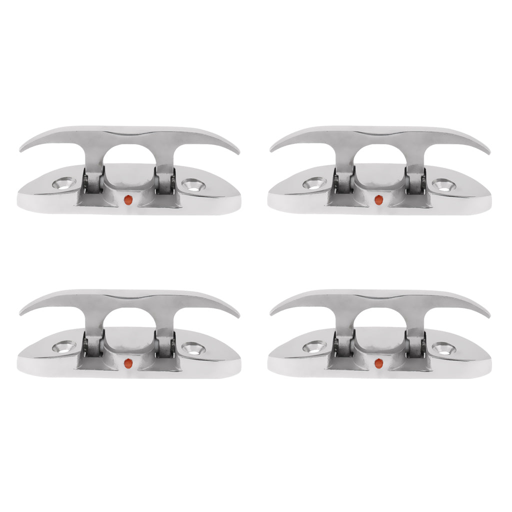 4 Pieces 316 Stainless Steel Folding Cleat Mount Marine Boat Hardware