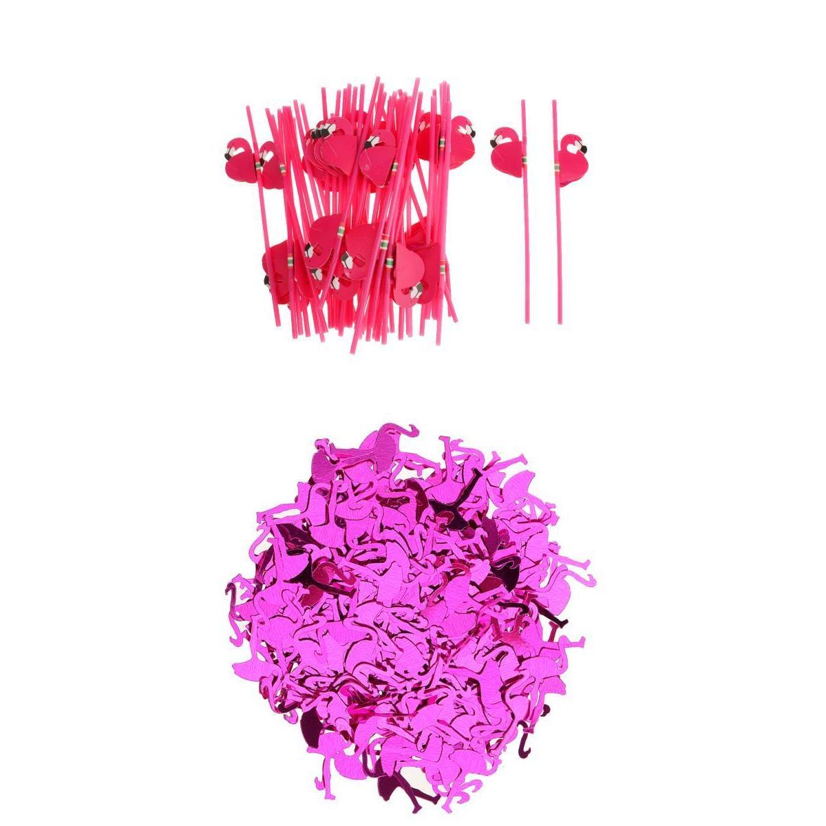 25 Piece Flamingo Straws Table Scatter Confetti Wedding Birthday Party Decor