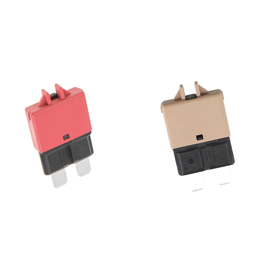 2pcs Circuit Breaker Blade Fuse 12V 24V Resettable 5A 10A Marine Rally