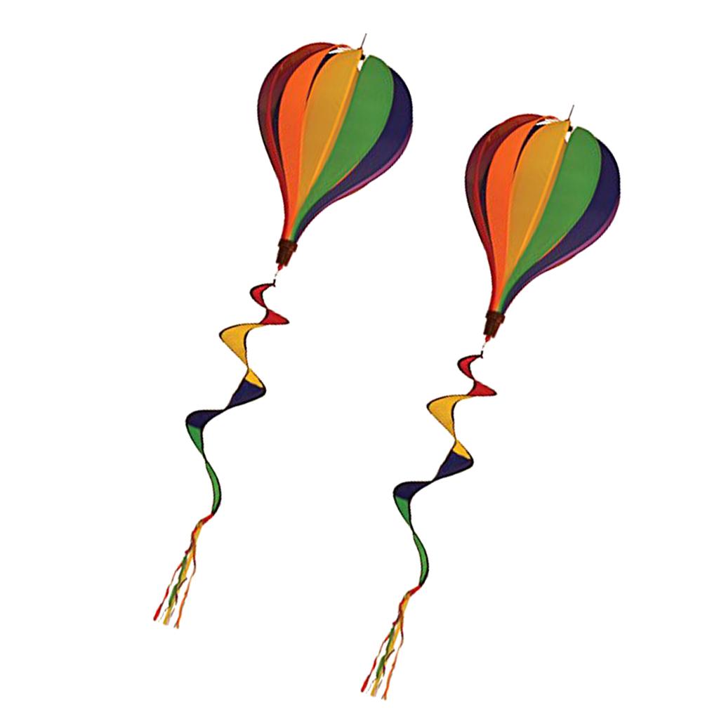2Pcs Hot Air Balloon Wind Windsocks Garden Lwan Outdoor Toy Decor Windsock