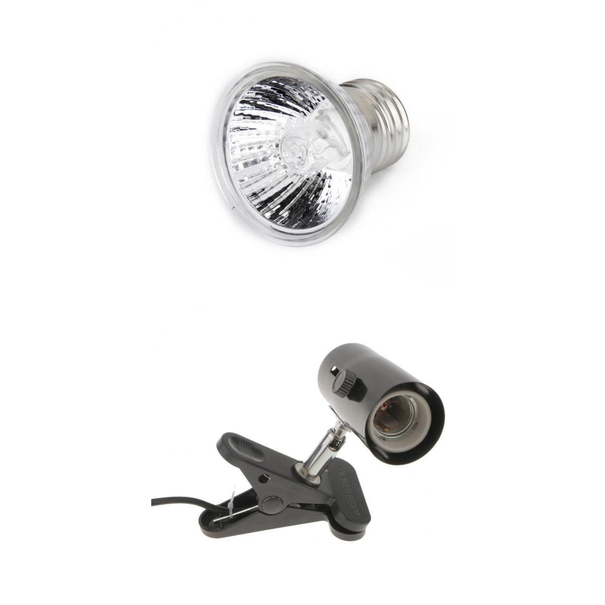 220V Reptile Lamp UVB/UVA Basking Light Halogen Bulb E27 AU Plug 100W-Black