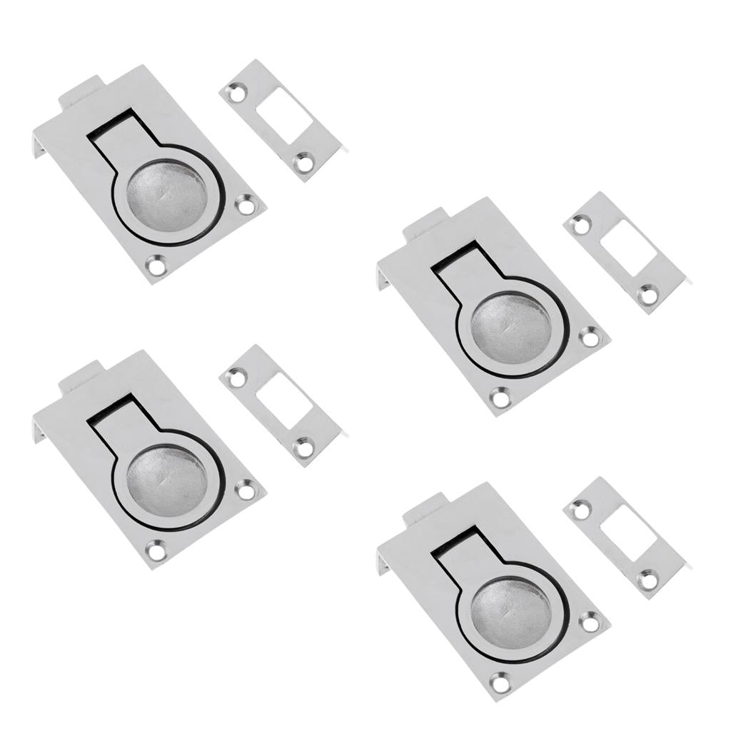 4 Pack Boat Door Hatch Cabinet Lift/Pull Ring Slam Latch 316 Stainless Steel