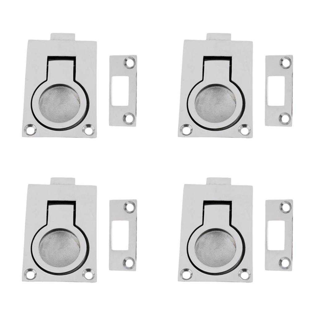 4 Pack Boat Door Hatch Cabinet Lift/Pull Ring Slam Latch 316 Stainless Steel