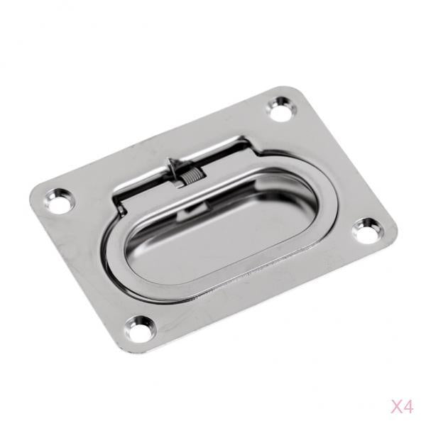 4 Pieces Boat Marine Stainless Steel Hatch Latch Pull Flush Lift Ring Handle
