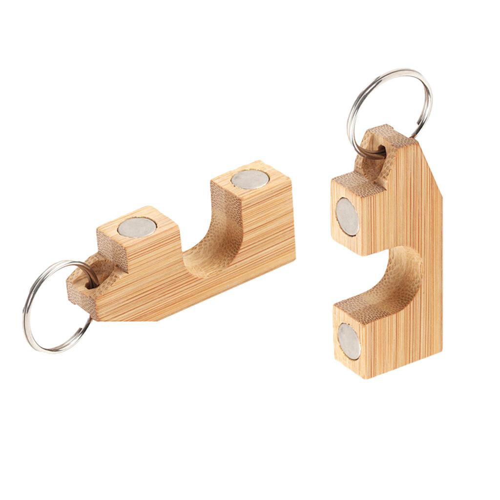 2Pcs Wooden Fly Fishing Rod Holder Magnetic Rod Guard Rod Transport System