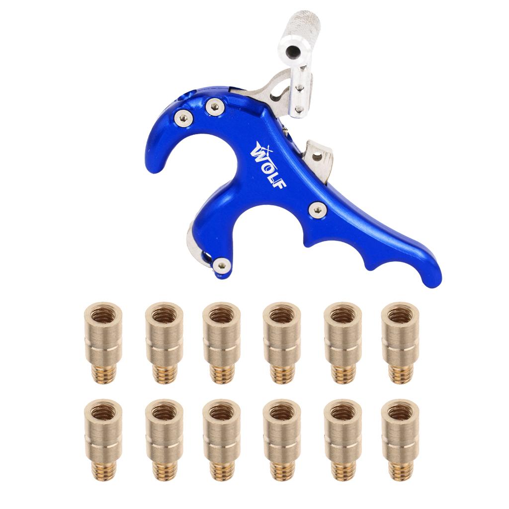 4 Finger Archery Release Aid for Compound Bow with 12Pcs 25Gr Arrow Weights