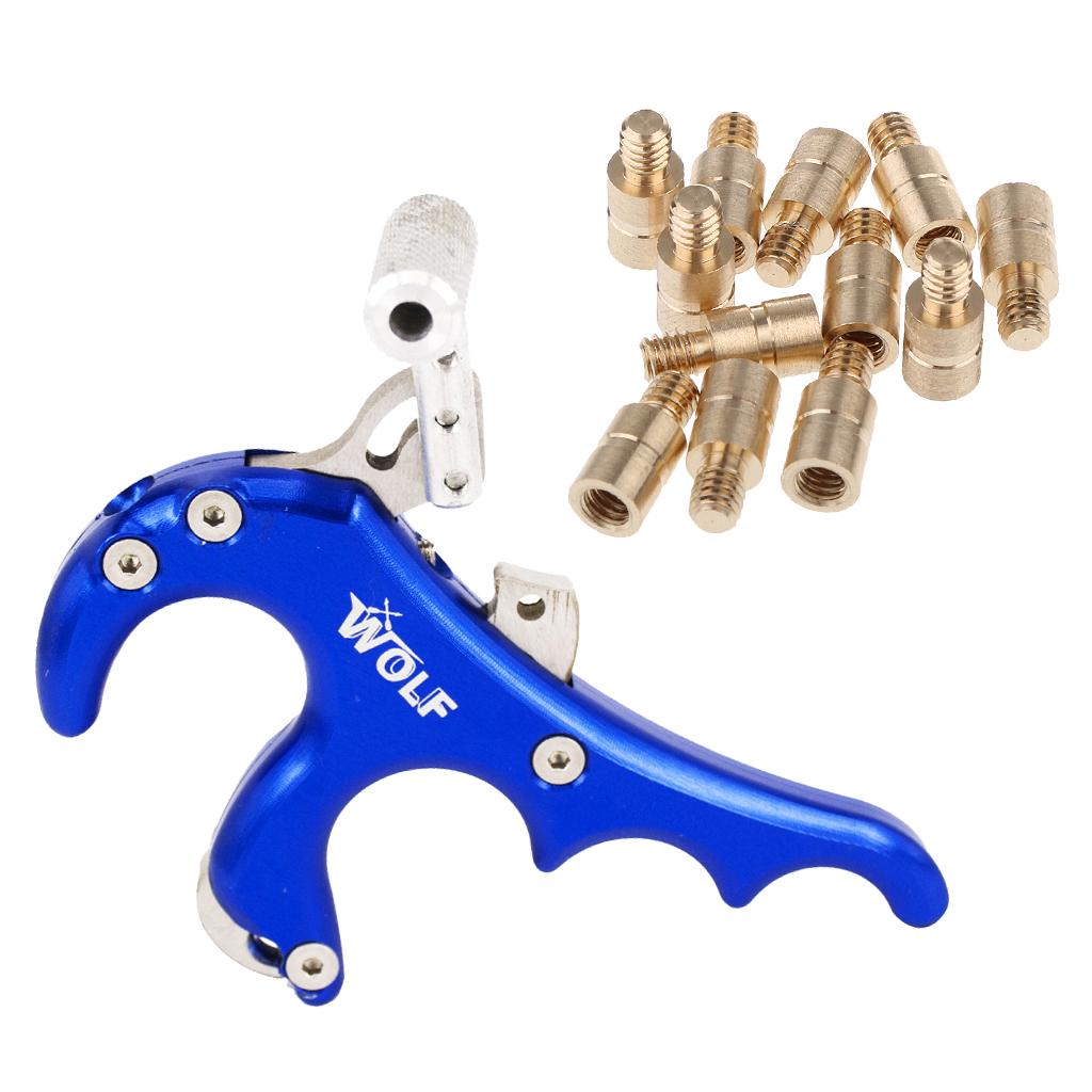 4 Finger Archery Release Aid for Compound Bow with 12Pcs 25Gr Arrow Weights