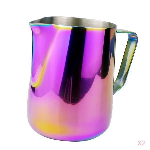 600ml Stainless Steel Espresso Coffee Pitcher Milk Frothing Jug Set Colorful
