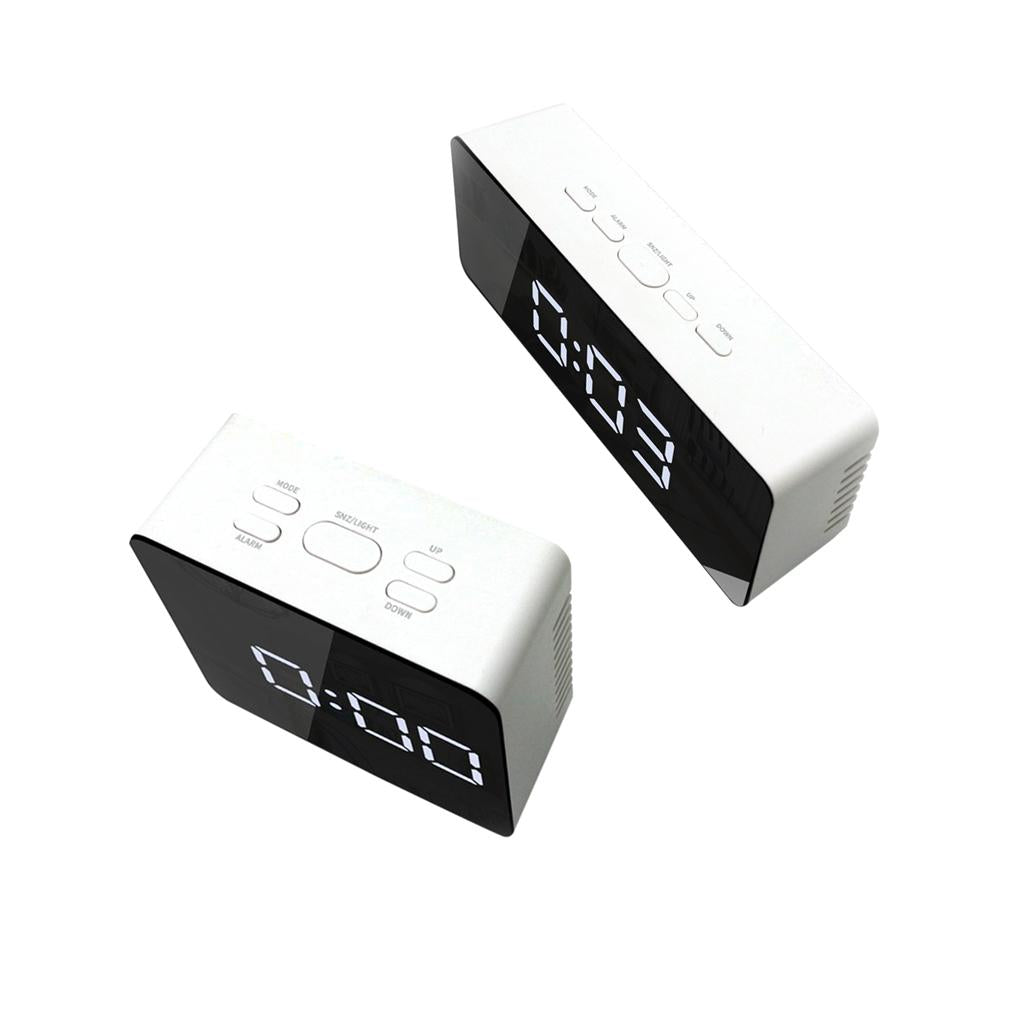 2Pieces Portable Mirror Alarm Clock PYRUS Night Light Digital Alarm Clock