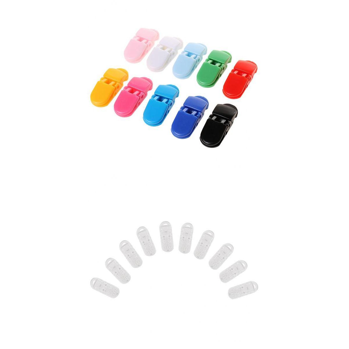 20 Pieces Plastic Pacifier Clips Soother Dummy Bib Suspender Toy Holder
