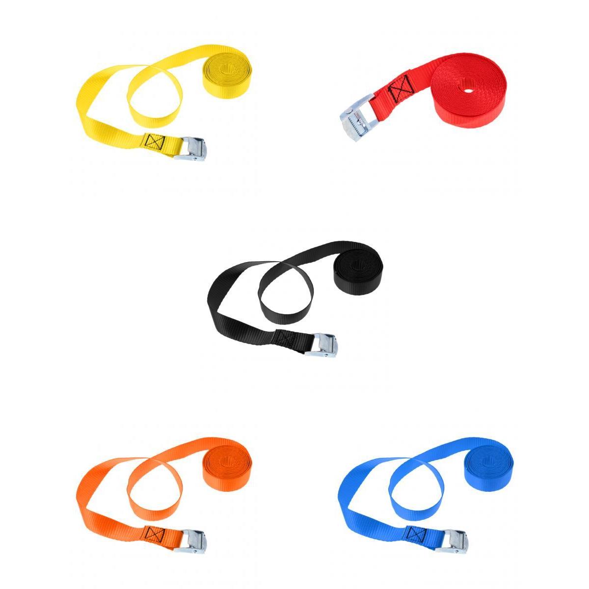 5 Pack Heavy Duty Cam Buckle Tie Down Straps Roof Racks Trailers 25mm x 2.5m