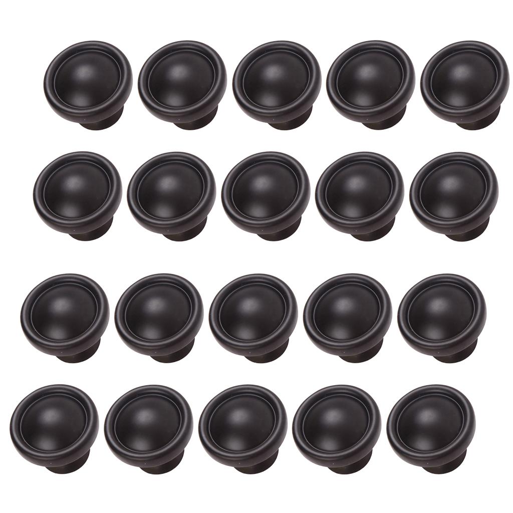 20Pieces Matte Black Furniture Decor Zinc Alloy Door Drawer Pull Handle Knob