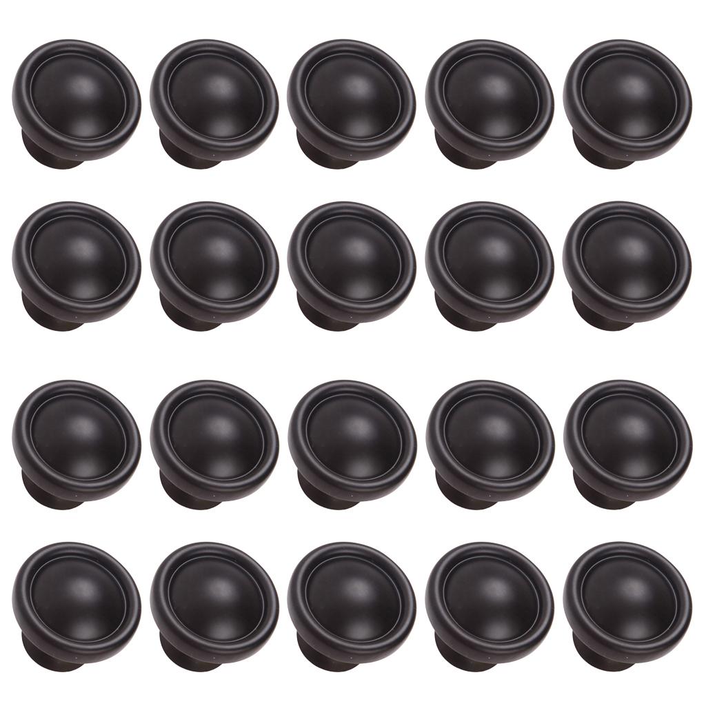 20Pieces Matte Black Furniture Decor Zinc Alloy Door Drawer Pull Handle Knob