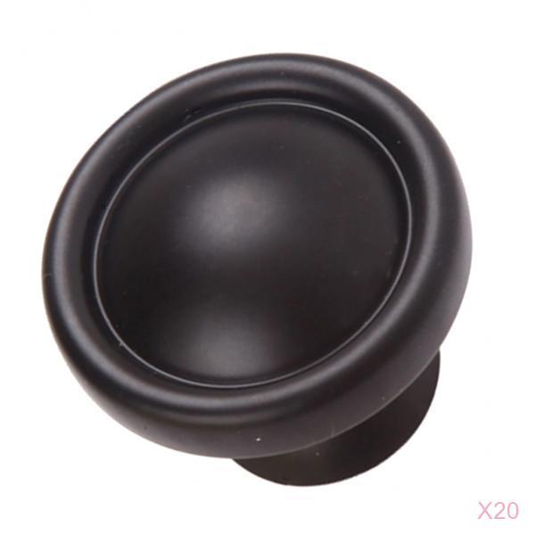 20Pieces Matte Black Furniture Decor Zinc Alloy Door Drawer Pull Handle Knob