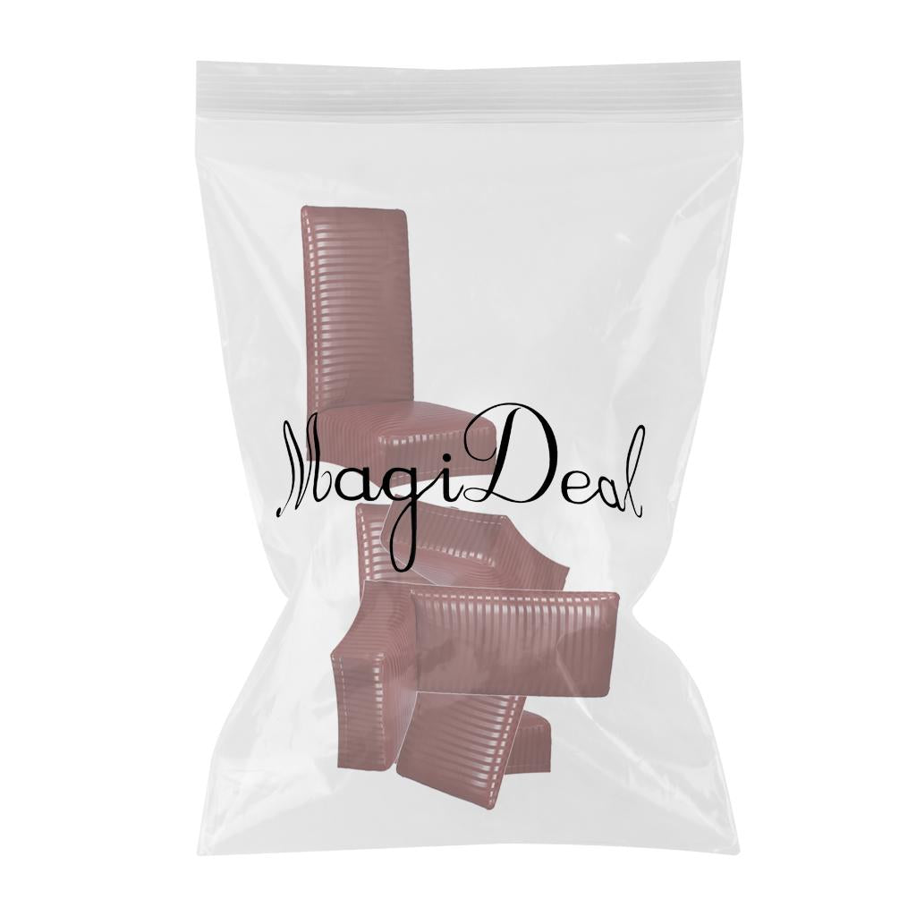 4 Pieces Chair Covers PU Leather Spandex Seat Cover Wedding Banquet Decor