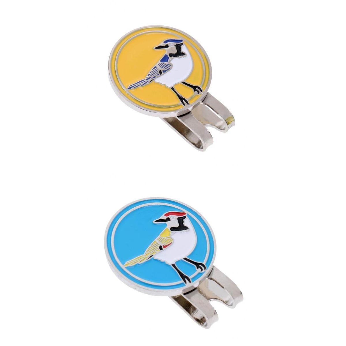 2 Pieces Golf Ball Marker Bird Hat Clip
