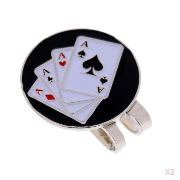 2 Pieces Golf Hat Clip with Magnetic Golf Ball Marker Cap Clip Poker