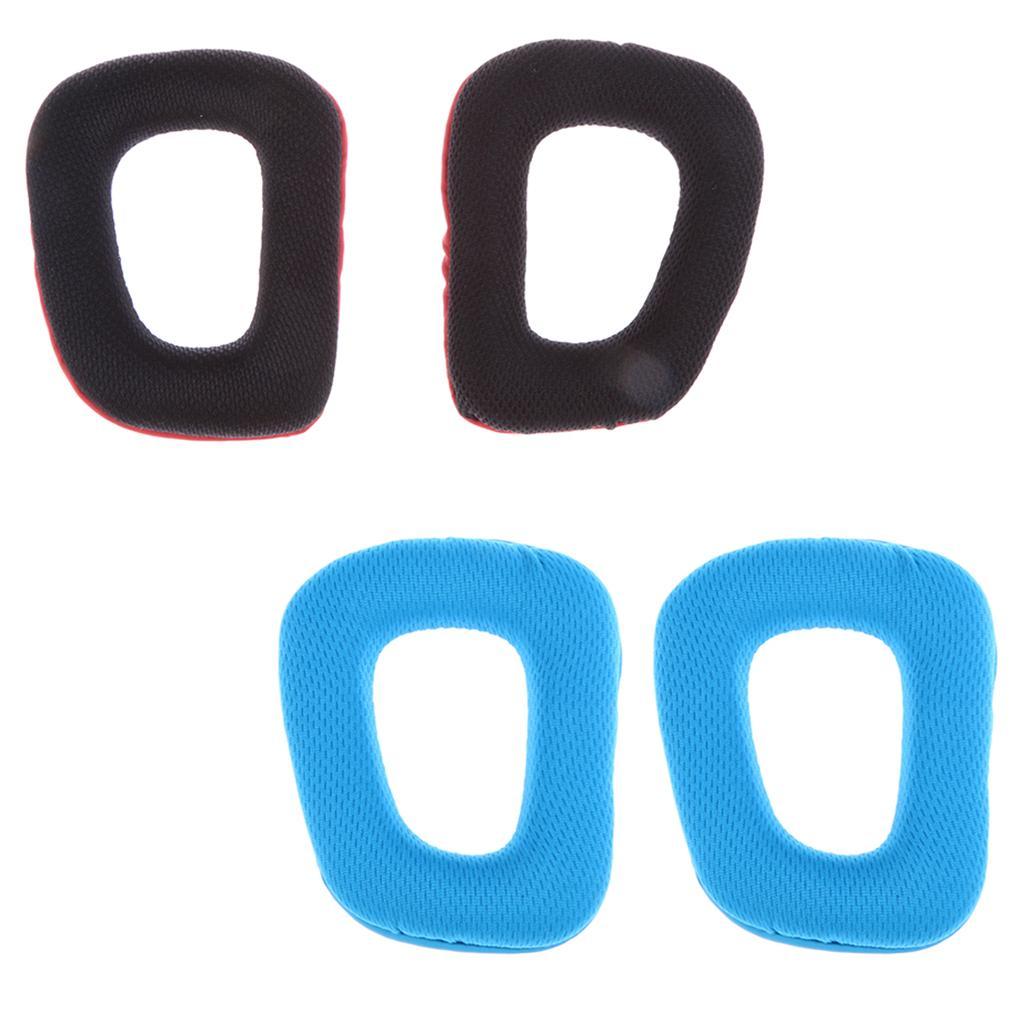 2PairReplacement Earpad Cushion Cover For Logitech G35 G930 Black+Blue