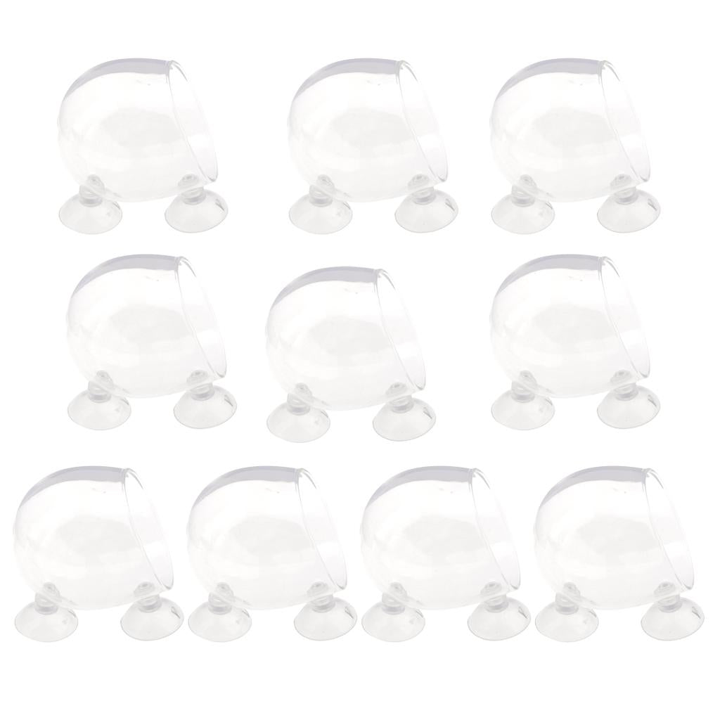 10 Aquatic Plant Glass Cup Pot Aquarium Aquascaping Fish Tank Plant Holder