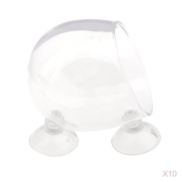 10 Aquatic Plant Glass Cup Pot Aquarium Aquascaping Fish Tank Plant Holder