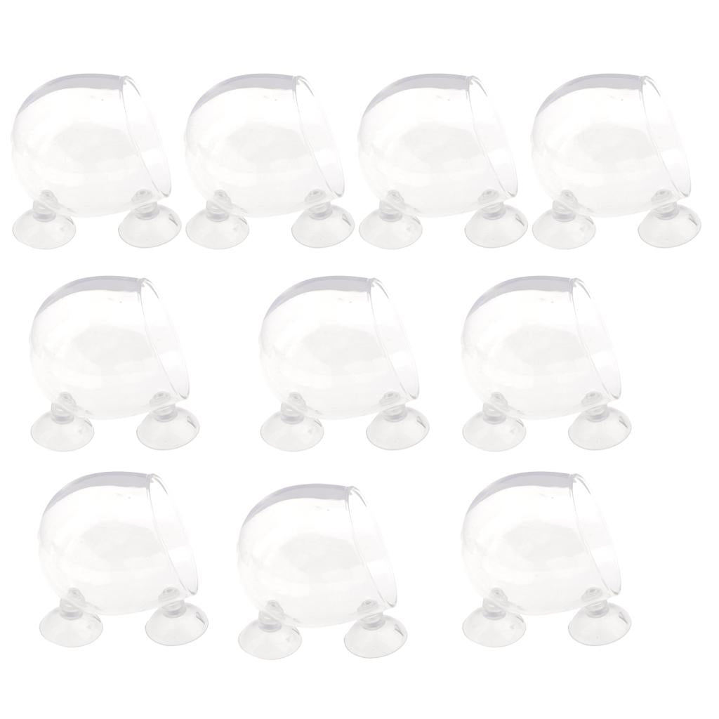 10 Aquatic Plant Glass Cup Pot Aquarium Aquascaping Fish Tank Plant Holder